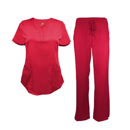 Ladies Modern Fit- Luxe Stretch V Neck Scrub Set